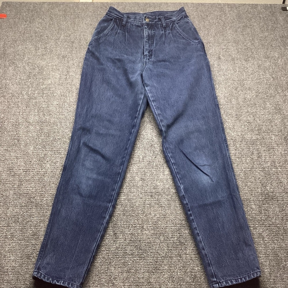 Vintage Bill Blass High Waisted Mom Jeans Size 6 Blue 90s Grunge Pleated